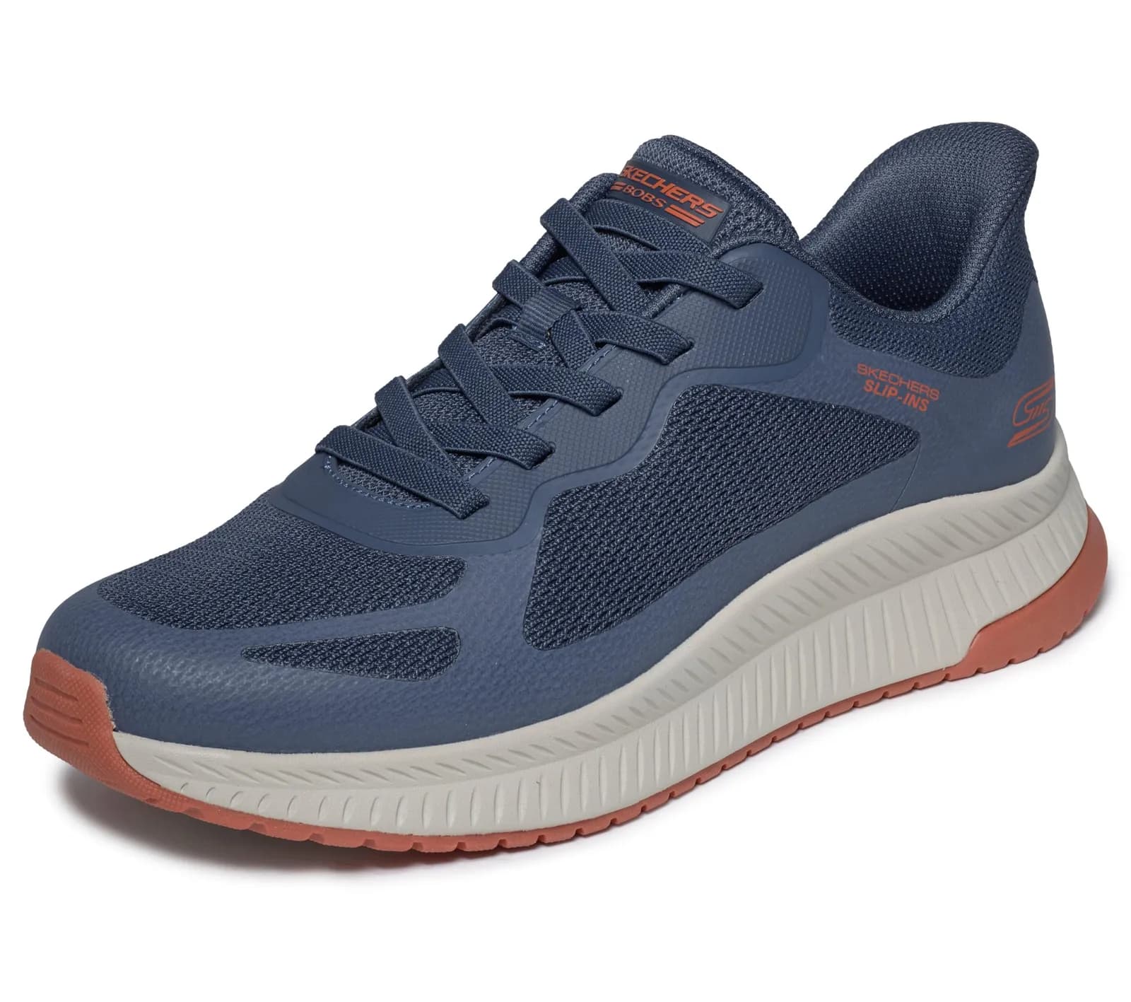 Skechers Bobs Squad 4 Zapatillas Deportivas Hombre, Navy Orange Mesh (varias tallas)